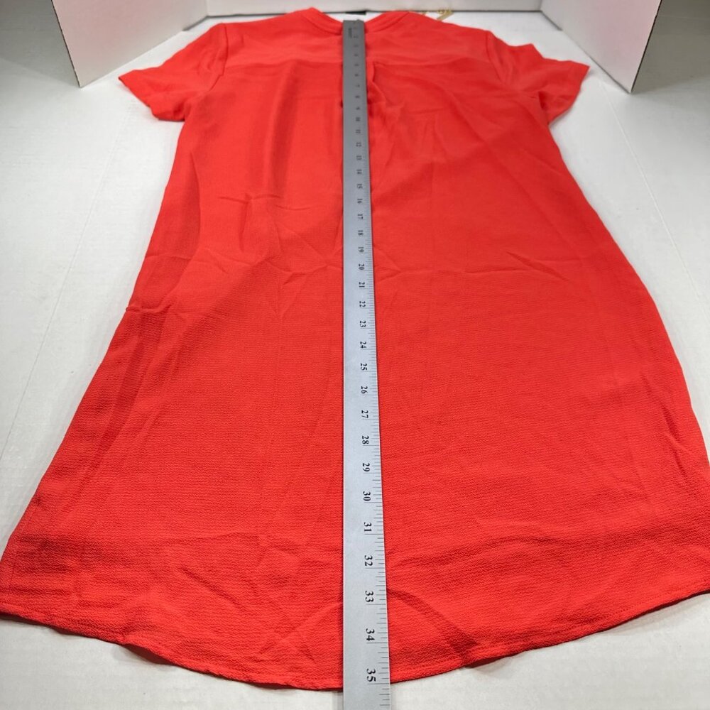 Michael Kors Women's Size Small Dress Short Sleeve Red Gold Chain Detail New - Picture 13 of 14
